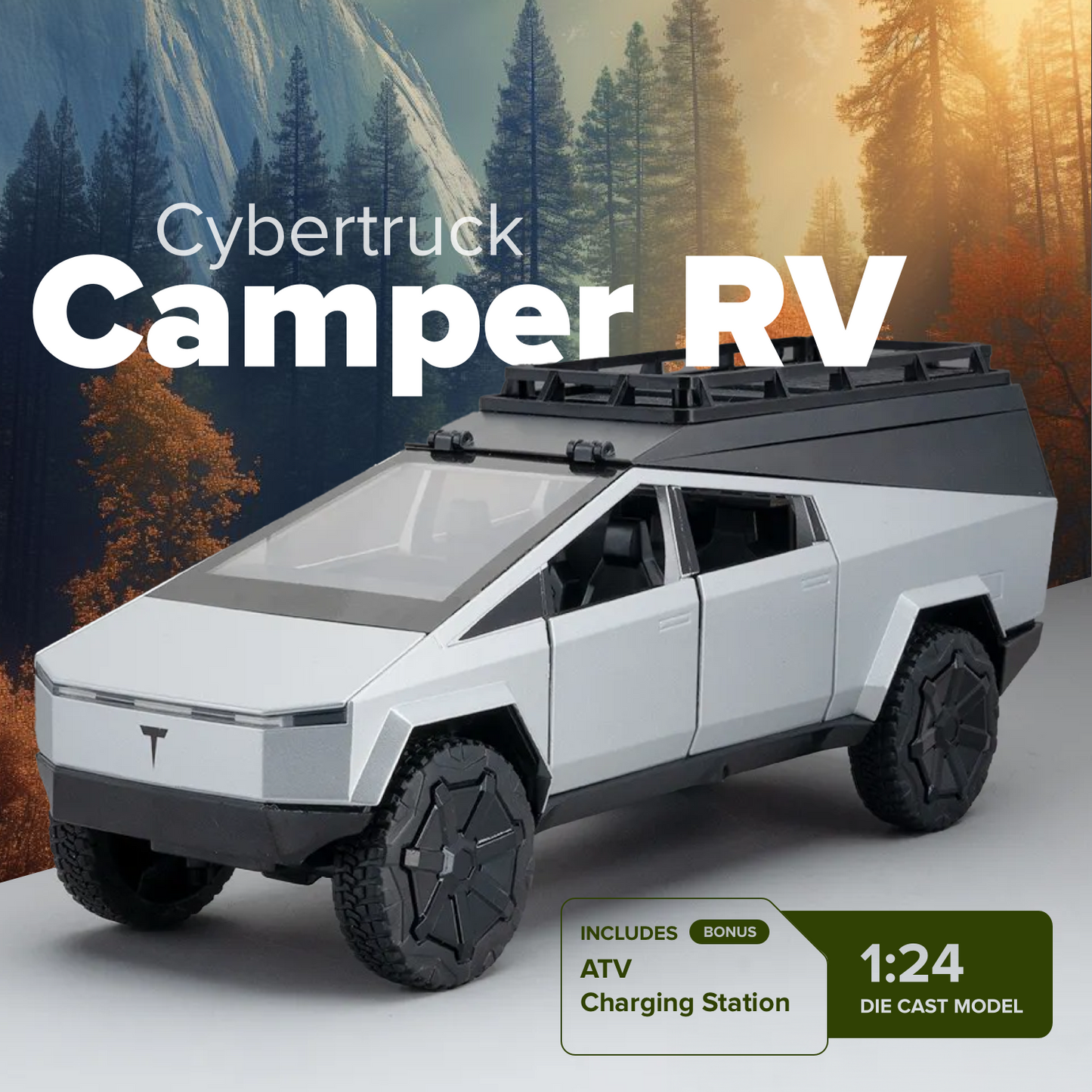 Cyber Outback -Toy Truck with Camper, ATV, and Charging Station