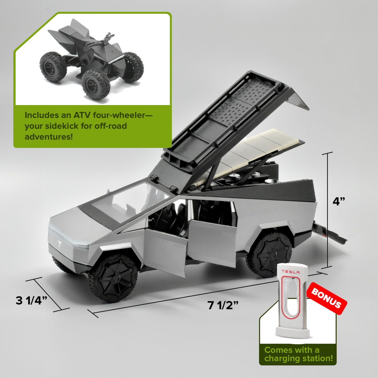 Cyber Outback -Toy Truck with Camper, ATV, and Charging Station