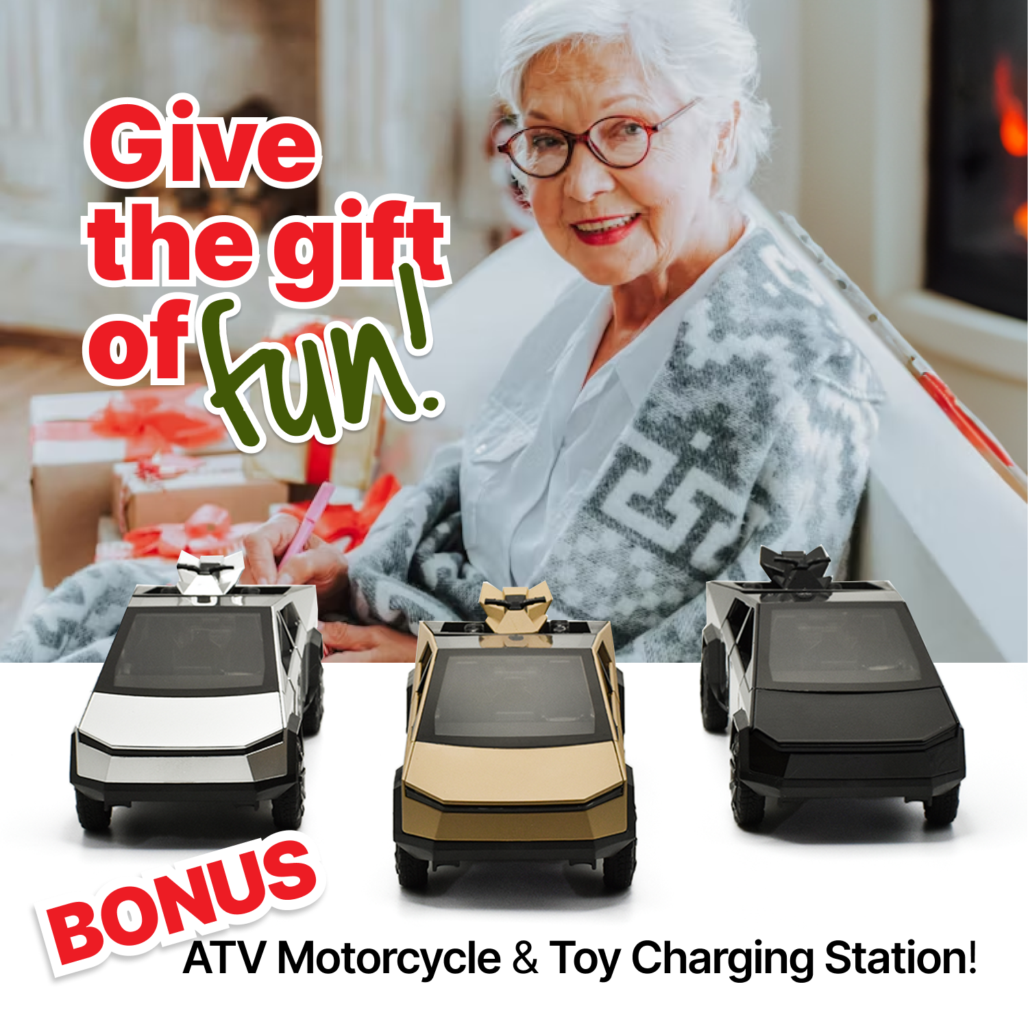 1/28 Cyber Toy Pickup Truck *BONUS* ATV & Charging Station