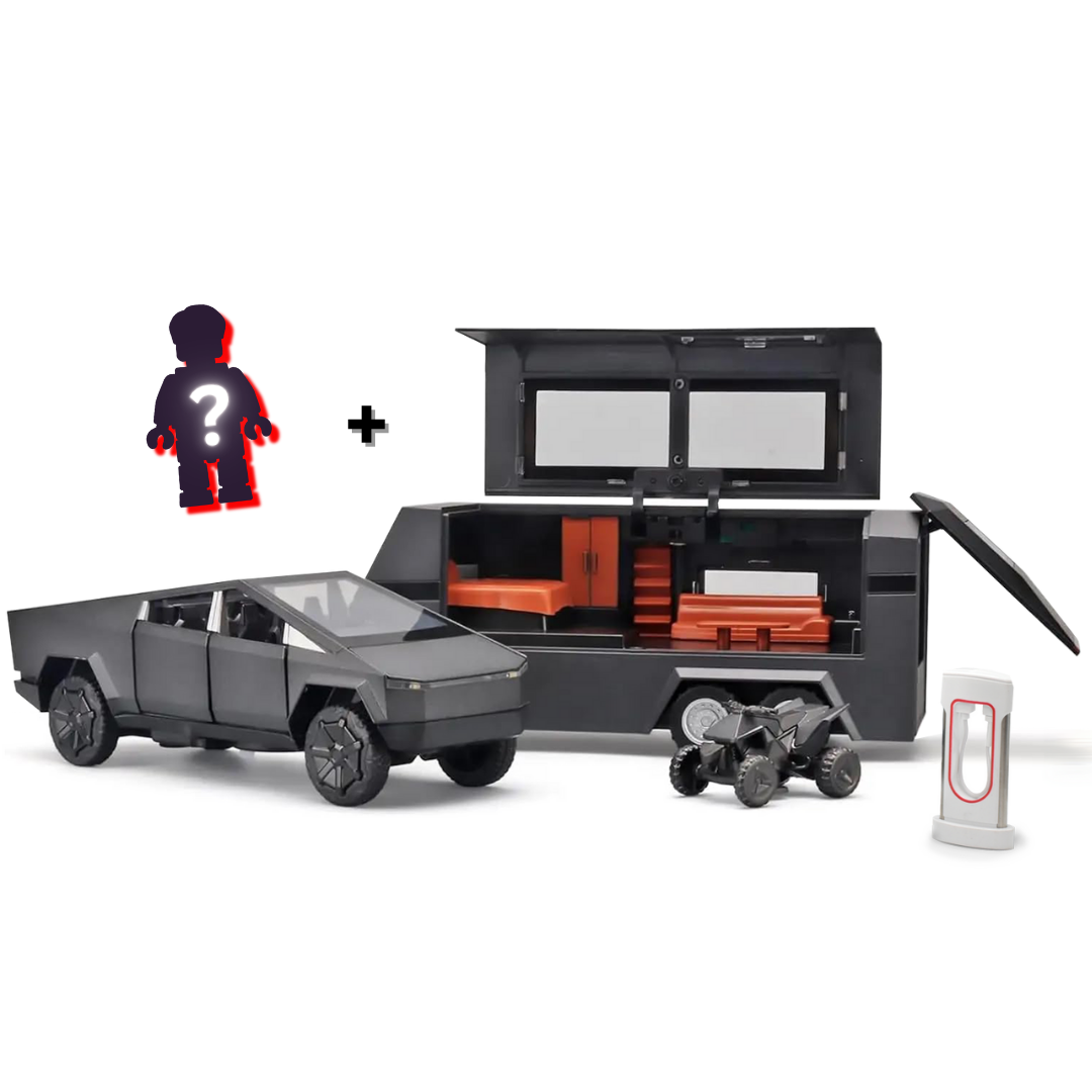 1/32 Cyber RoadWarrior Toy Truck & Trailer ATV *BONUS* Charging Station & Mystery Toy