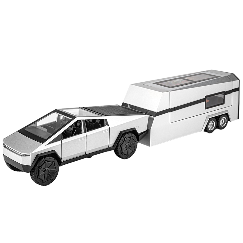Cyber RoadWarrior - Toy Truck & Trailer with ATV, Lights, Sounds, Pull Back Action