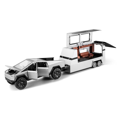 Cyber RoadWarrior - Toy Truck & Trailer with ATV, Lights, Sounds, Pull Back Action