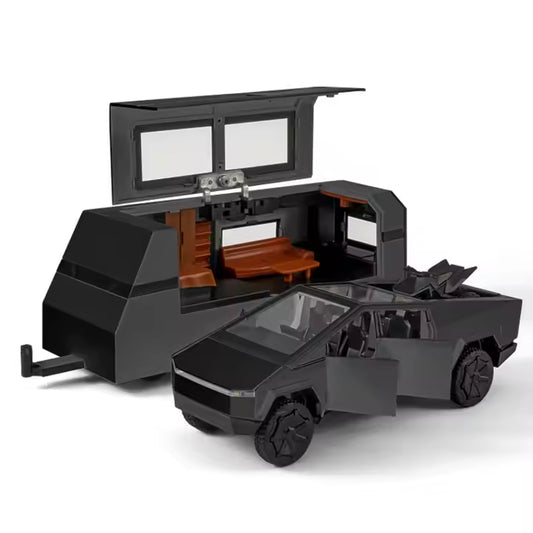 Cyber RoadWarrior - Toy Truck & Trailer with ATV, Lights, Sounds, Pull Back Action